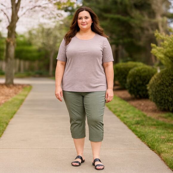 NWT Chico's Capri Size 4 (20) Josie Slim Ankle Lace Up Hem Grandview Stripe - Picture 1 of 9